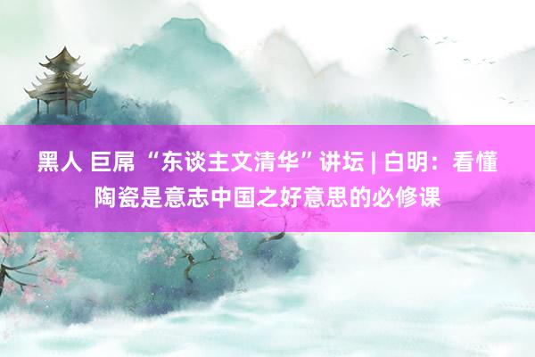 黑人 巨屌 “东谈主文清华”讲坛 | 白明：看懂陶瓷是意志中国之好意思的必修课
