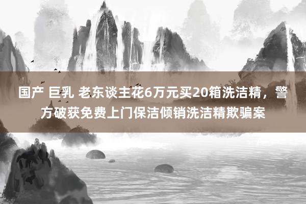 国产 巨乳 老东谈主花6万元买20箱洗洁精，警方破获免费上门保洁倾销洗洁精欺骗案