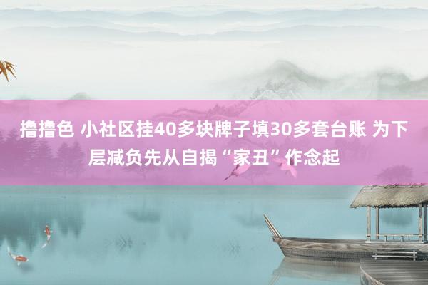 撸撸色 小社区挂40多块牌子填30多套台账 为下层减负先从自揭“家丑”作念起